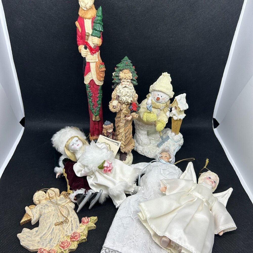 Mixed lot of Christmas doll ornaments and figurines